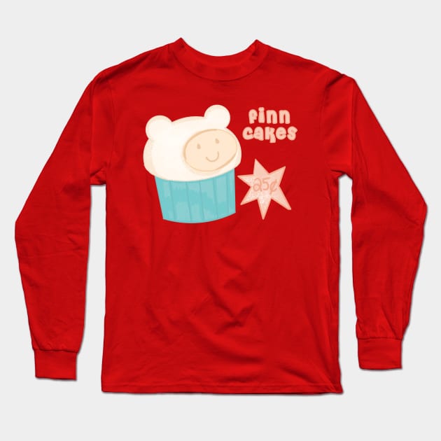 Finn Cakes Adventure Time Long Sleeve T-Shirt by RoserinArt